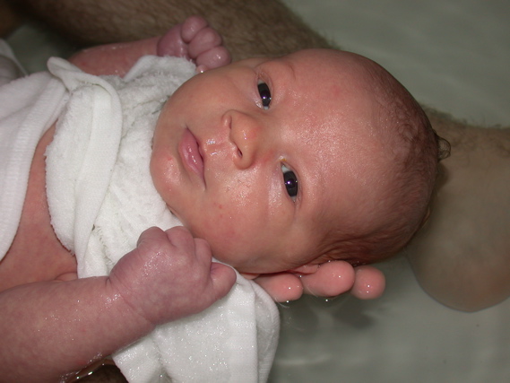 Baby's first bath
