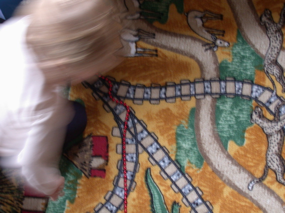 Playing with trains and animals