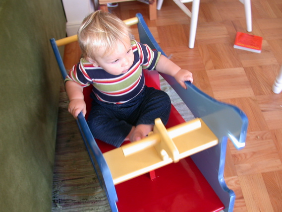 Kalen enjoys his new rocking horse!