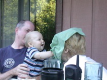 Playing peek-a-boo with Great Aunt Melanie