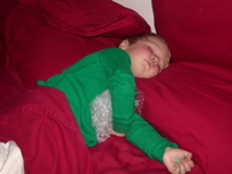 Kalen with his beloved bubble wrap