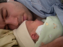 Kalen and Dad in bed