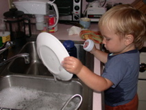 Washing dishes