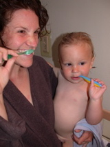 Learning good oral hygiene young (aka toothpaste tastes good!)