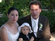 Tim and Tina - newlywed with their god son